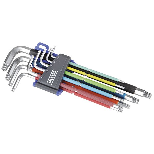 JUEGO 9 LLAVES TORX BOLA MULTICOLOR ALYCO 