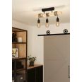 LAMPARA TECHO 3L E27 NEGRO/MADERA ROBLE TOWNSHEND -